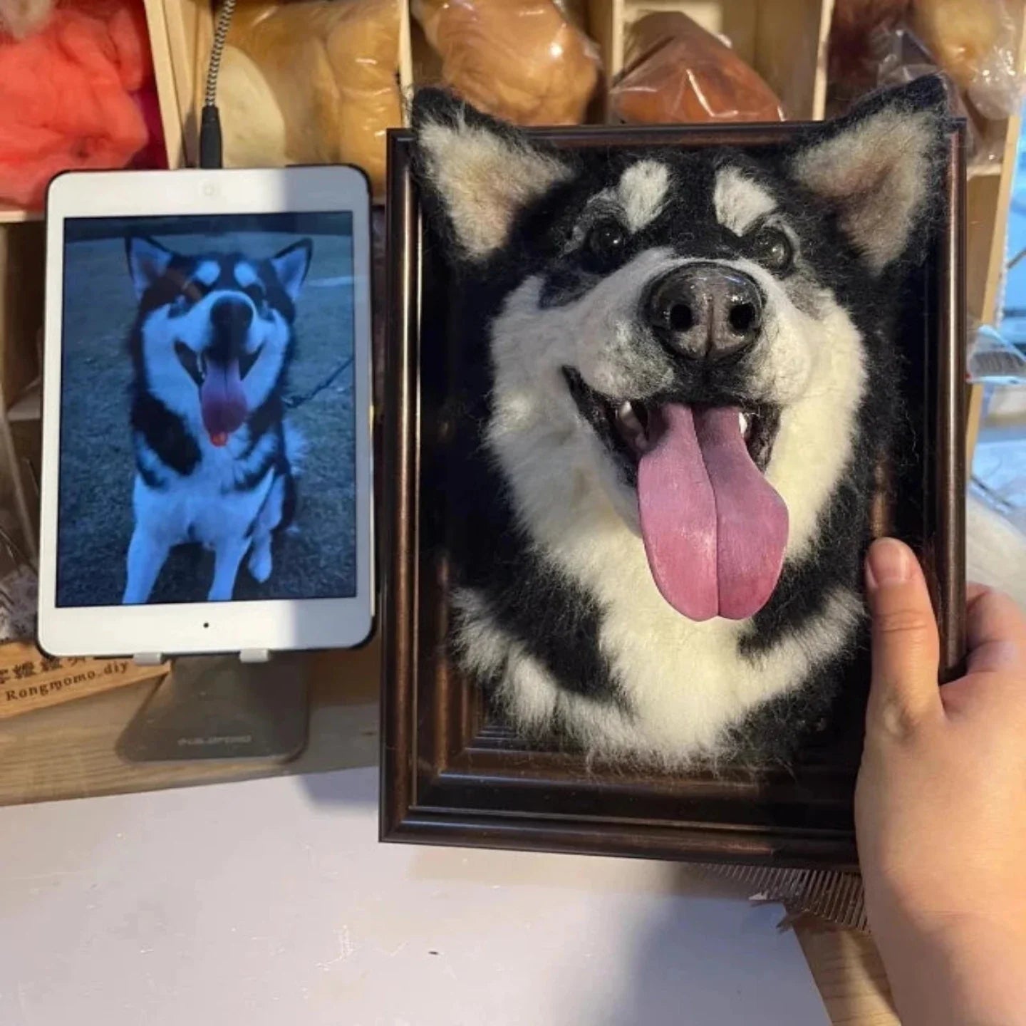 3D Custom Stuffed Animal Clones with Wooden Frame