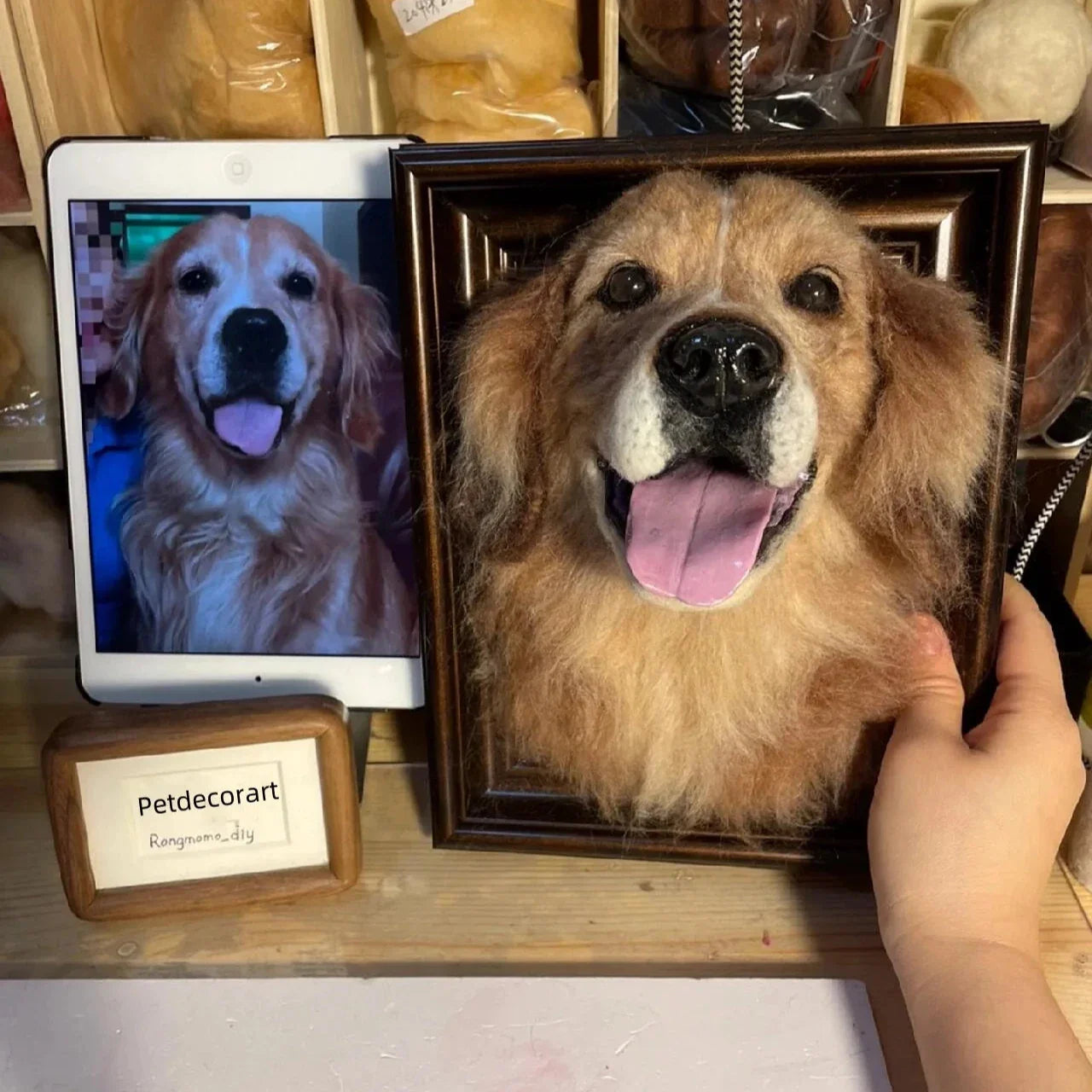 3D Custom Stuffed Animal Clones with Wooden Frame